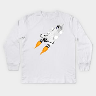 Space Shuttle on a Launcher. Kids Long Sleeve T-Shirt